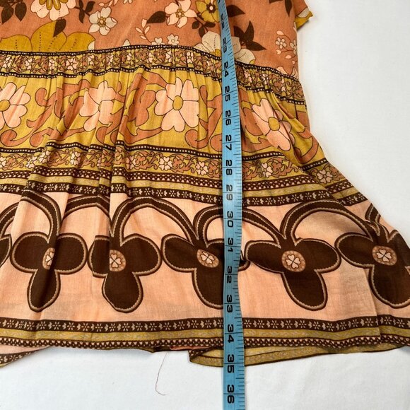 Spell & the Gypsy Collective Buttercup Mini Dress Sunrise Caramel Belted Small - Picture 9 of 16